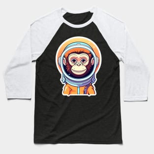 Monkey Ape Astronaut Illustration Baseball T-Shirt